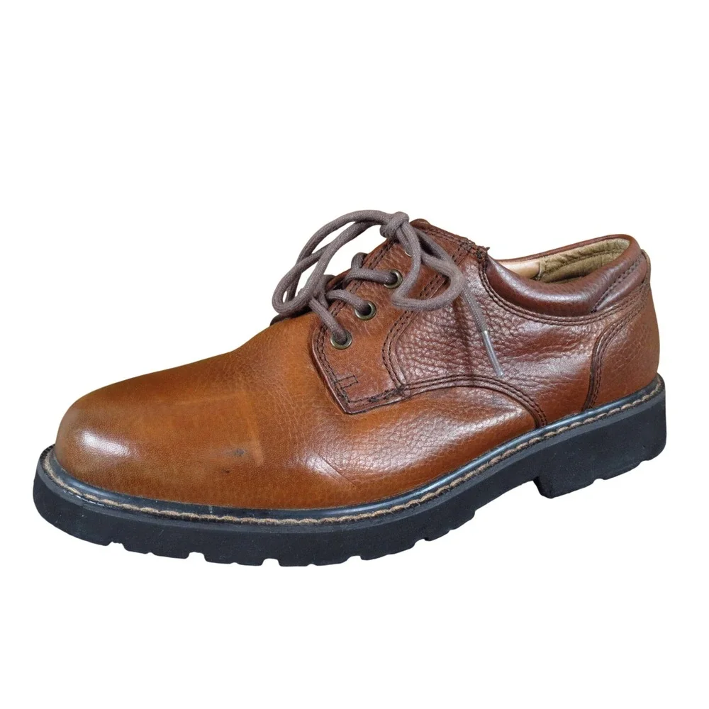 Dockers 90-3902 Mens Oxford Shoes Size 9.5M Business Casual Brown Leather Lug‎